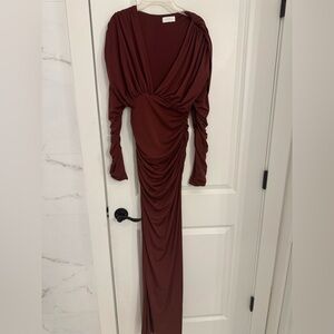 Meshki Long Sleeve Dress in Deep Red